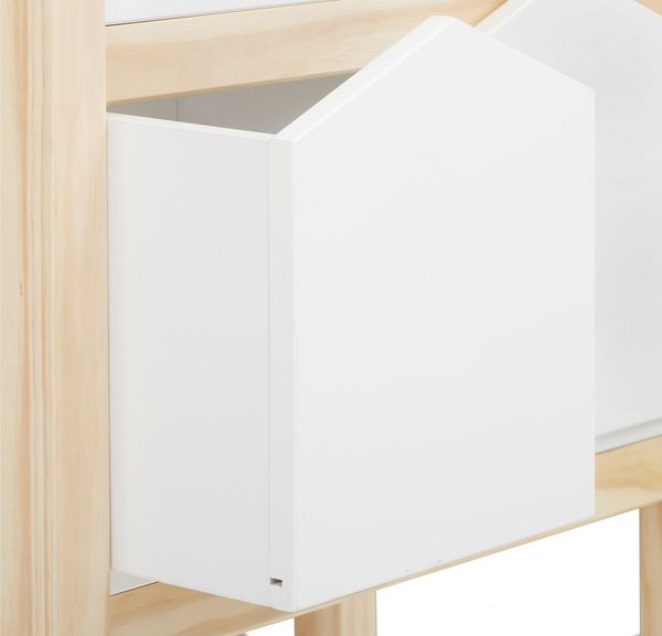 Bücherregal >Valdemar< in Weiß, Teilweise Massivholz - 60x139x30cm (BxHxT) Bild 5