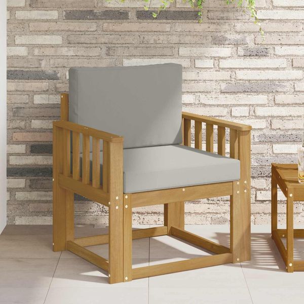vidaXL 2 Stück Outdoor-Sofagarnitur Polyester Weiß und Hellgrau 3438970