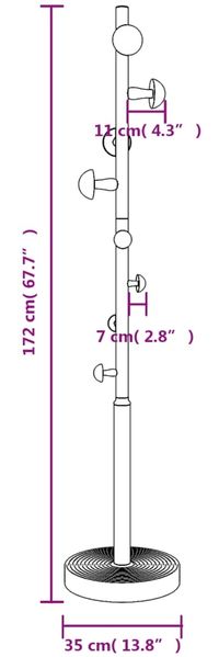 vidaXL Garderobenständer Blau 172 cm Pulverbeschichtetes Eisen 377098 Bild 8