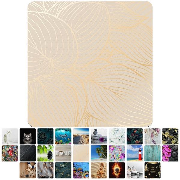 Sanilo Duschmatte, mit Motiv, rutschfest, waschbar, quadratisch, 230 extra starke Saugnäpfe, Kunststoff PVC, 53 x 53 cm, Hosta