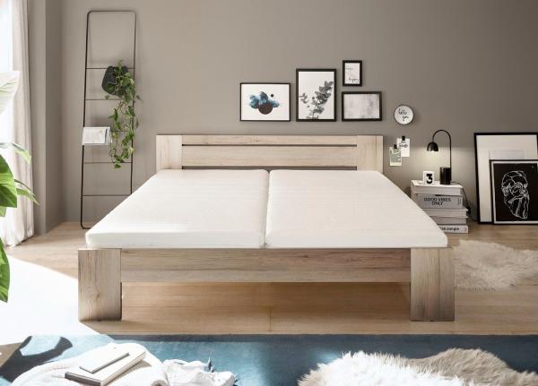 CANNES Futonbett 180x200 cm - Minimalistisches Doppelbett in Eiche San Remo Optik - 185 x 71 x 204 cm (B/H/T) Bild 2