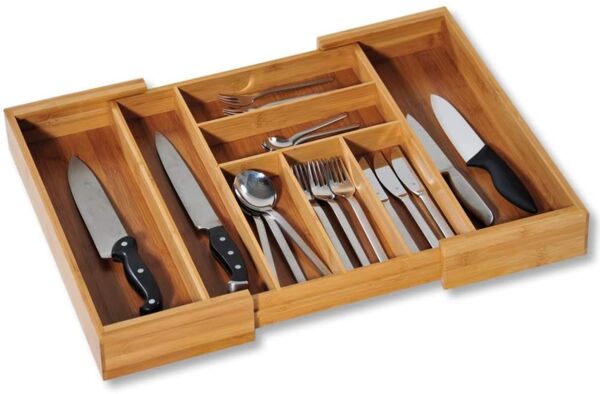KESPER 17085-13 Variabler Besteckkasten Bambus ausziehbar von 35 - 58 cm