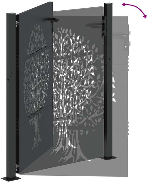 vidaXL Gartentor Schwarz 110 x 130 cm Pulverbeschichteter Stahl 42015885 Bild 9