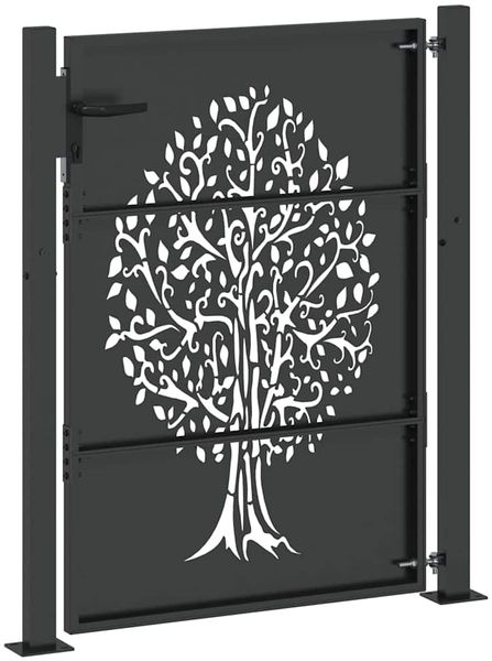 vidaXL Gartentor Schwarz 110 x 130 cm Pulverbeschichteter Stahl 42015885 Bild 6
