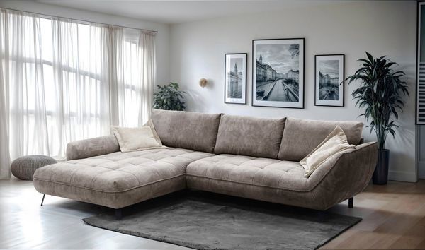 exxpo - sofa fashion Ecksofa Biarritz modern und elegantes Mega Sofa mit tollem Sitzkomfort, L-Form, XXL– Longchair Ecke in hochwertiger Verarbeitung, Stellmaße 324x203 cm