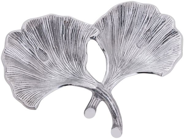 Amagohome Snackschale Dekoschale Schale Aluminium Ginkgo 2 Blatt Blattschale, Aluminium
