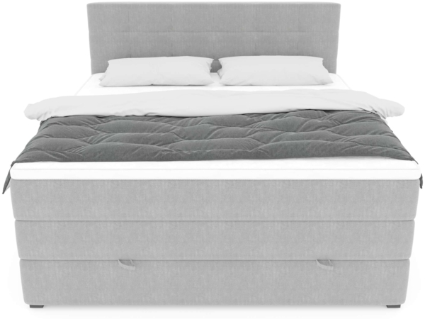 99rooms Madagaskar Boxspringbett Strukturstoff INARI Pastellblau 160x200 cm Bonell-Federung Bild 6