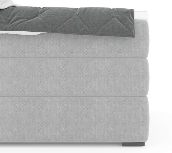 99rooms Madagaskar Boxspringbett Strukturstoff INARI Pastellblau 160x200 cm Bonell-Federung Bild 4