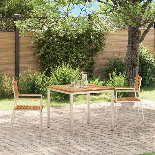 vidaXL Gartenstuhl 2 pcs Massives Teakholz und Edelstahl 42006199
