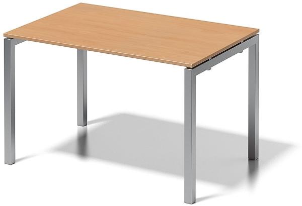 Cito Schreibtisch, 740 mm höhenfixes U-Gestell, H 19 x B 1200 x T 800 mm, Dekor buche, Gestell silber