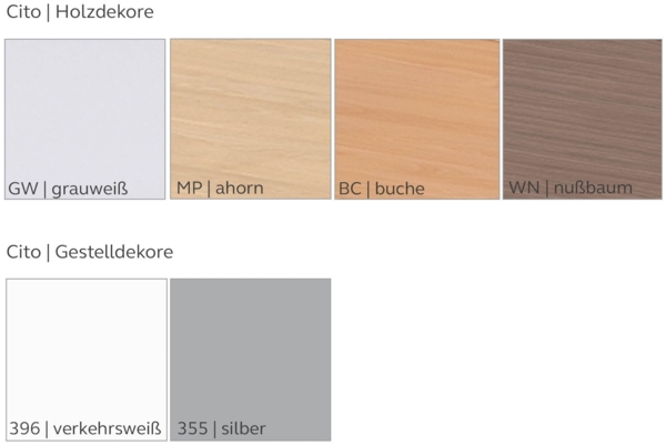 Cito Schreibtisch, 740 mm höhenfixes U-Gestell, H 19 x B 1200 x T 800 mm, Dekor buche, Gestell silber Bild 2