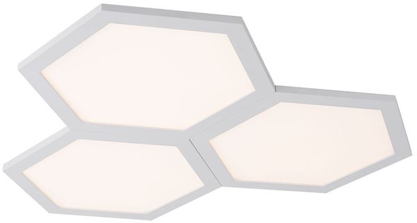 LED Deckenleuchte, opal, 3 flammig, modern, L 52cm