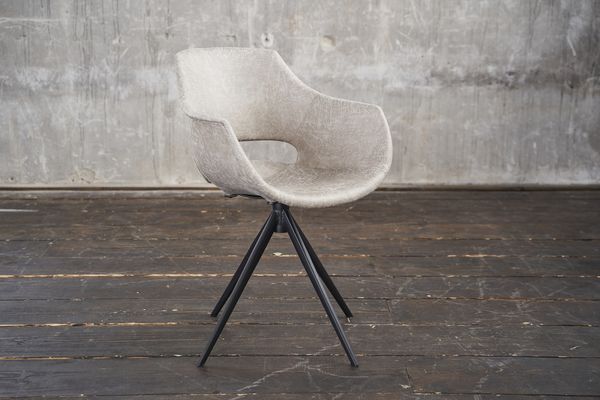 KAWOLA Stuhl ZAJA Esszimmerstuhl Microfaser drehbar cremeweiß 85 x 59 x 57 cm