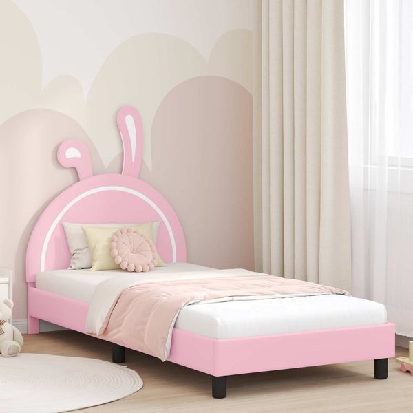 vidaXL Kinderbettgestell mit Kopfteil Rosa 80 x 200 cm PU 42011197