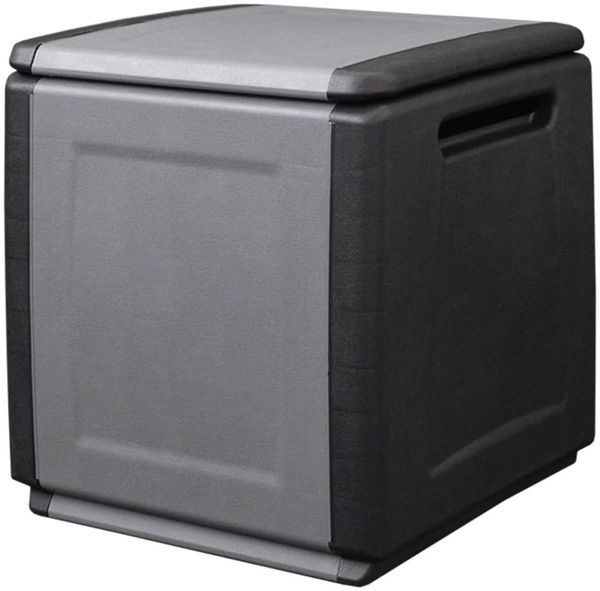 vidaXL Garten-Aufbewahrungsbox 54 x 53 x 57 cm 130 L Dunkelgrau Schwarz
