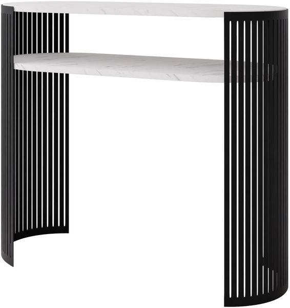 Konsolentisch Fahugin (Farbe: Schwarz / Bianco Marmor)