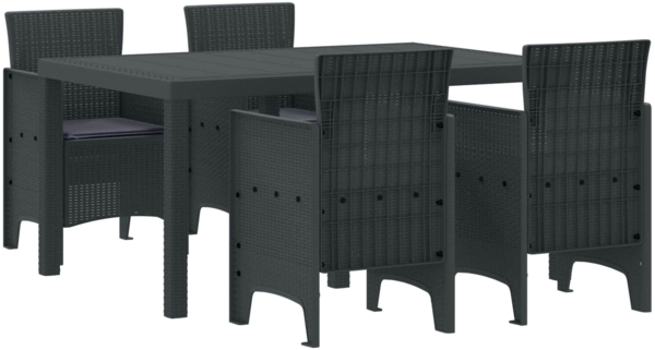 vidaXL Garten Essgruppe 5 pcs Anthrazit Polt Rattan 3378695