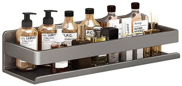 ibettertec Duschablage Edelstahl Eckregal ohne Bohren,in Größen 30/40/50 cm,Duschkorb, Aluminium Rostfrei,Badezimmer Duschablage, Schwarzes Wandregal für Bad und Küche, inkl. Gewürzregale