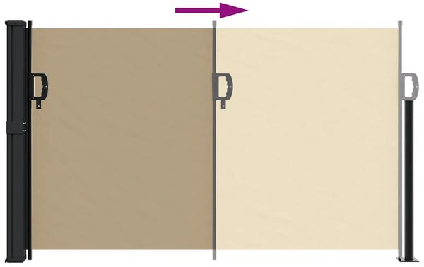 vidaXL Seitenmarkise Ausziehbar Beige 120x500 cm 4004405 Bild 5