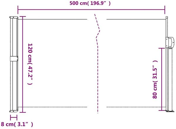 vidaXL Seitenmarkise Ausziehbar Beige 120x500 cm 4004405 Bild 10