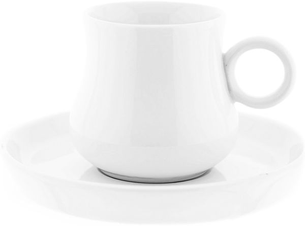 Mulex 12 Teiliges Set Mokkatassen mit Untertasse aus Porzellan Mokkaservice 100 ml Weiß