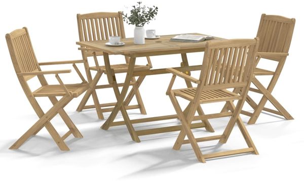 vidaXL 5-tlg. Garten-Essgruppe Massivholz Akazie 3214234