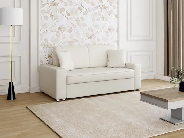 Schlafsofa 2-Sitzer EMIR - Weiß - Liegefläche: 120 cm - Matratzenhöhe: 18 cm