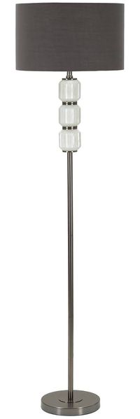 Dmora Stehlampe Andevenno, Bodenlicht, Lampe, Stehleuchte, 43x43 h163 cm, Weiß und Grau
