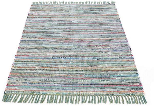 carpetfine Teppich Kelim Chindi, Wendeteppich, rechteckig, Höhe: 6 mm, handgewebt, Fleckerlteppich mit Fransen, auch vielen in Läufergrößen