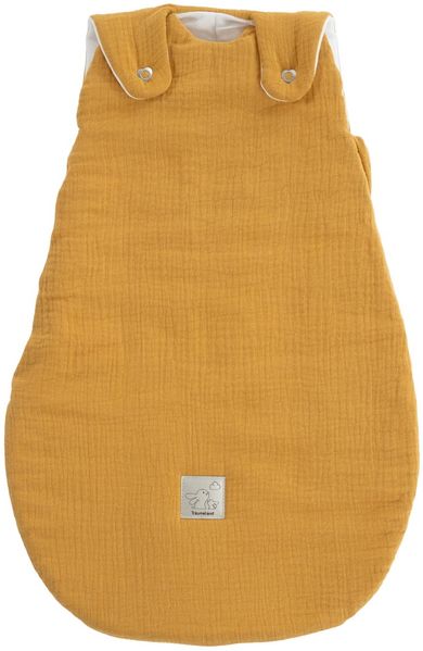 Träumeland Ganzjahres Schlafsack Baumwoll Musselin senfgelb Größe 74/80