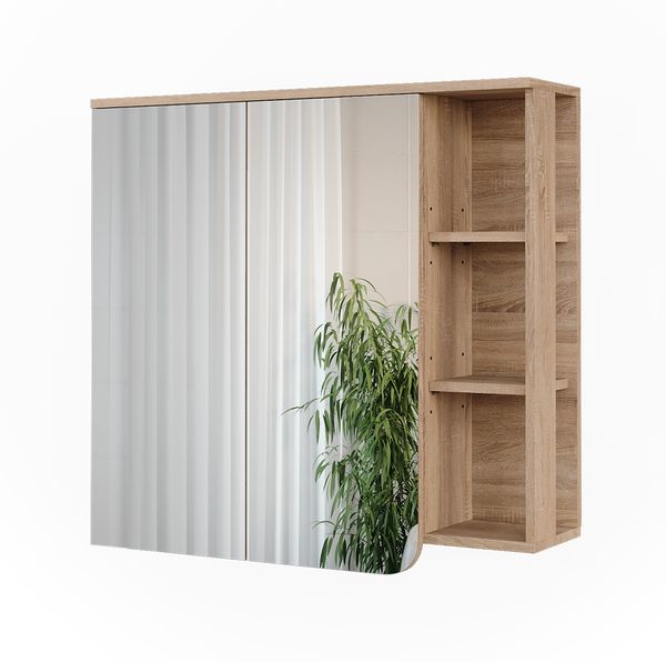 Spiegelschrank Karen Sonoma/Weiß 80 x 75 cm Vicco