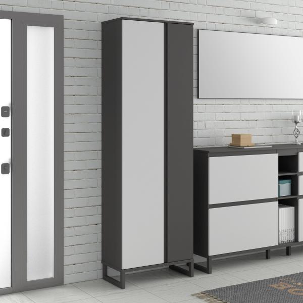 Kleiderschrank >QUAYLE< in Secret grey / Uni Wolfram grau