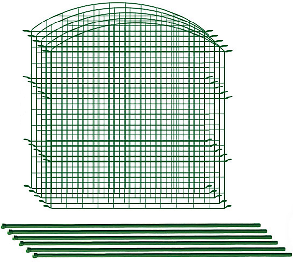 11tlg. Teichzaun Oberbogen, ca. 390 x 78,5 cm - Dunkelgrün