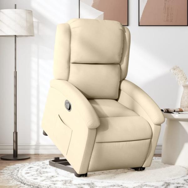 vidaXL Relaxsessel mit Aufstehhilfe Creme Stoff 3204173