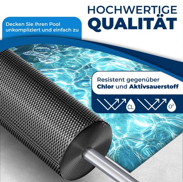 KESSER® Pool Solarabdeckplane | Solarfolie Stärke 120µm | Solarabdeckung Solarplane zuschneidbar | Poolsolarplane Solar Folie inkl. 1x Schere, 1x Lochzange & 12x Ösen | Poolheizung für Wassererwärmung Schwarz, 600 x 400cm Bild 3