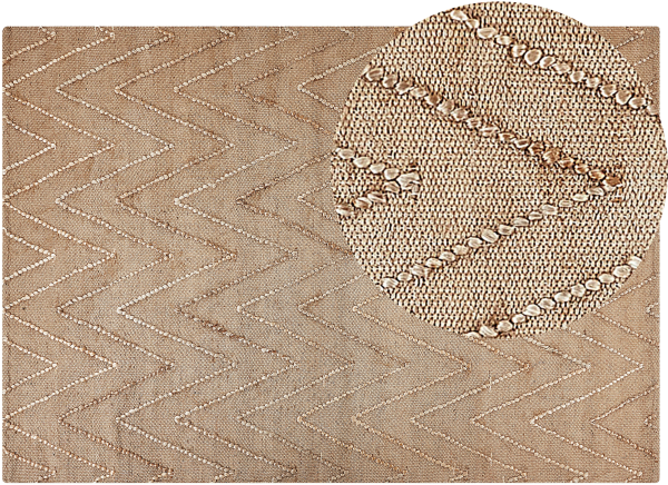 Teppich Jute beige geometrisches Muster 160x230 cm Kurzflor DADAY