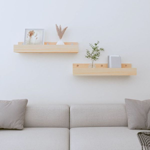 vidaXL Wandregale 2 Stk. 50x12x9 cm Massivholz Kiefer 823584