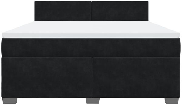 vidaXL Boxspringbett mit Matratze Schwarz 180x200 cm Samt 3286374 Bild 4