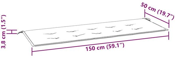 vidaXL Stapelbare Gartenbank mit Auflage 159 cm Massivholz Teak 3063307 Bild 9