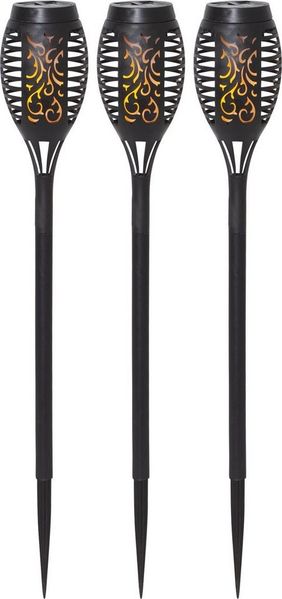 LED Solar-Fackeln ,Flame Mini', 3er Set Dämmerungssensor, Flammen-Effekt, H 40 cm