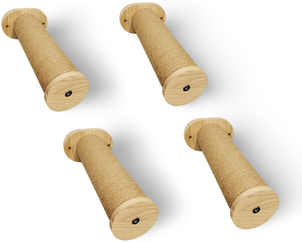 4 Stück Kletterpfosten Katze 30x8 cm Katzenwand Wandpfosten Kletterwand Katzen Wand