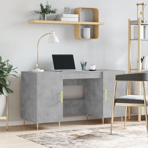 vidaXL Schreibtisch Betongrau 140x50x75 cm Holzwerkstoff 829536