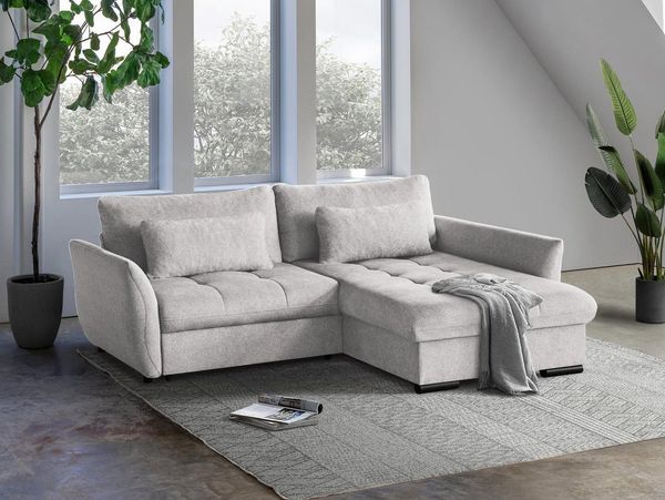 Beautysofa Ecksofa Caro, Lieferung beinhaltet die Einbringung in die Wohnung, 240 cm Corner Sofa, stilvoll Wohnzimmerecke, Bettfunktion