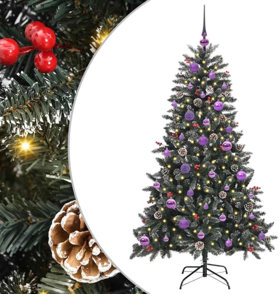 vidaXL Künstlicher Weihnachtsbaum Grün 150 cm PVC, Plastik und Stahl 3395874