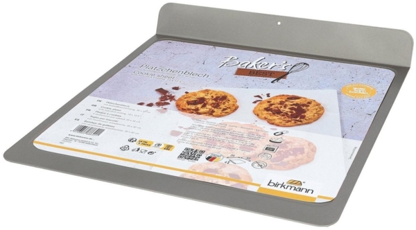 Birkmann Backblech Plätzchenblech BAKER`S BEST, 35 x 32 cm, Grau, Karbonstahl, (1-St), Antihaftbeschichtung, 4 cm hohe Griffleiste