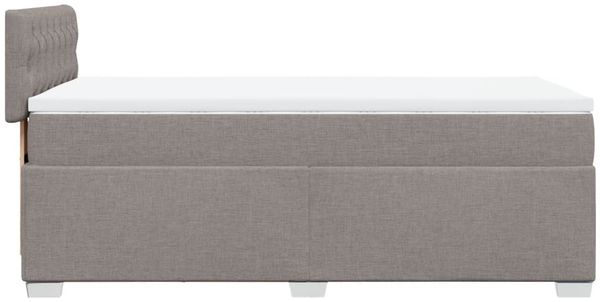 vidaXL Boxspringbett mit Matratze Taupe 90x200 cm Stoff 3288082 Bild 11