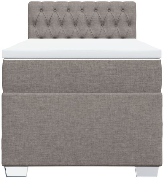 vidaXL Boxspringbett mit Matratze Taupe 90x200 cm Stoff 3288082 Bild 6