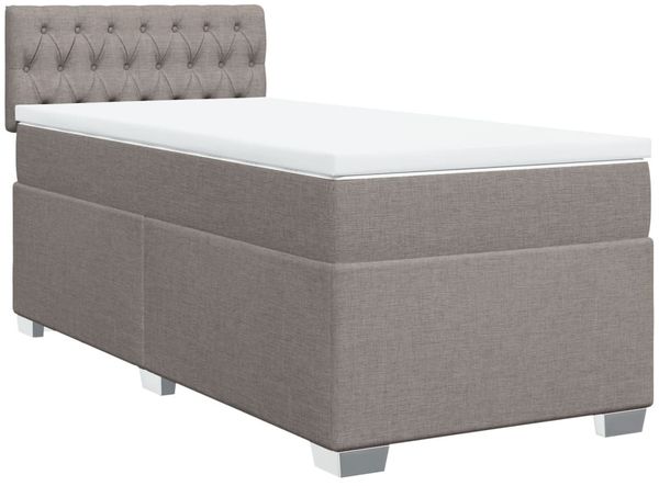 vidaXL Boxspringbett mit Matratze Taupe 90x200 cm Stoff 3288082 Bild 3