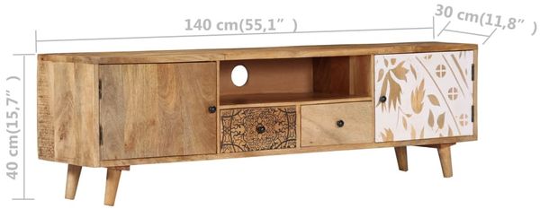 vidaXL TV-Schrank 140 x 30 x 40 cm Massivholz Mango [249856] Bild 10