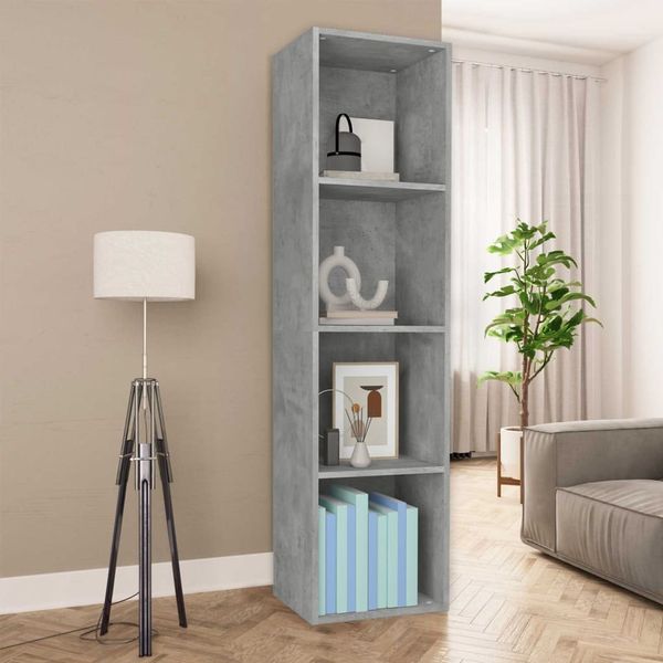 vidaXL Bücherregal/TV-Schrank Betongrau 36x30x143 cm Holzwerkstoff 800148